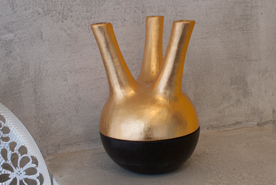 Limited Edition Gold leafing Small Modular 3 spout Vase